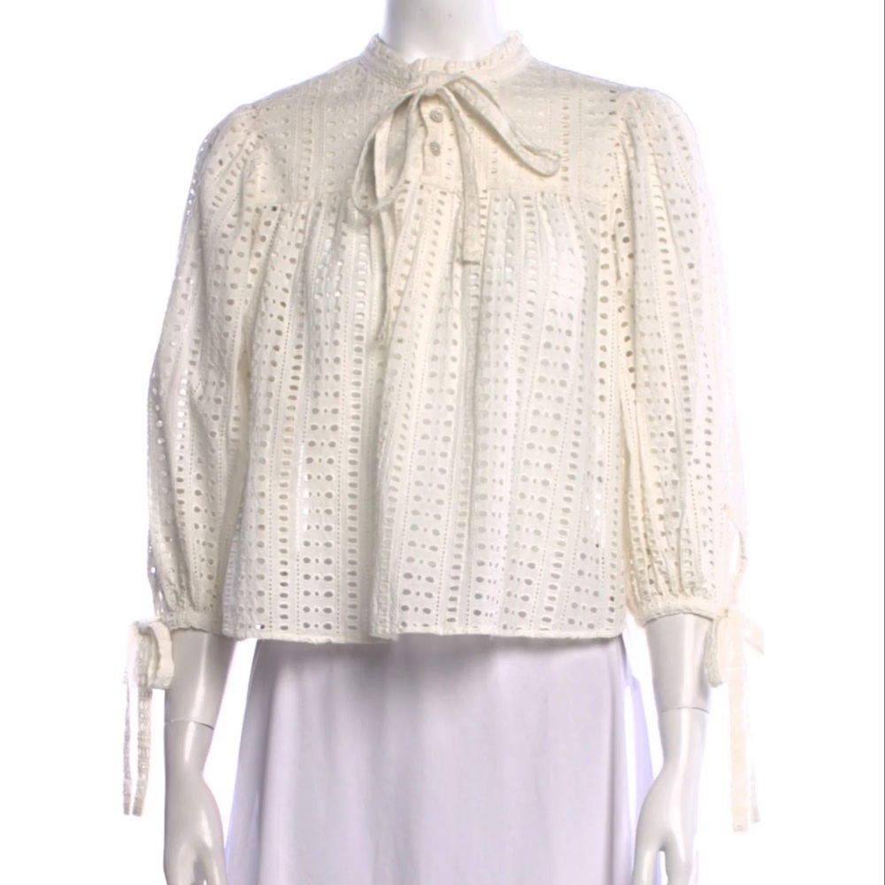 Warm White Eyelet Blouse
